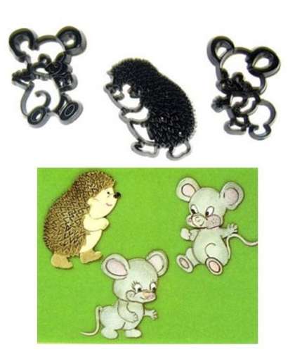 Mice and Hedgehog Set Patchwork Cutter - Click Image to Close